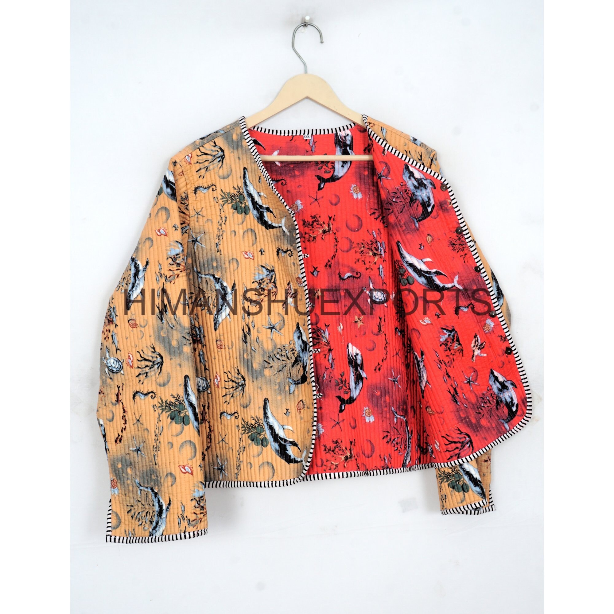 Animal Print Quilted Jacket for Women, Indian Quilted Ethnic Wear