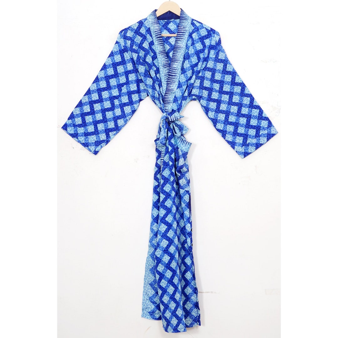 Silk Kimono Swim Wear Long Kimono Recycled Gown Multi Color Beach Wear