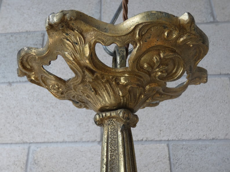 1890/'s Solid Cast Brass Gilded 2Tier 8Arm Chandelier