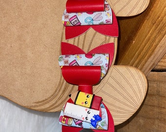 Pigtails, back to school bows. 4” each bow! With clay