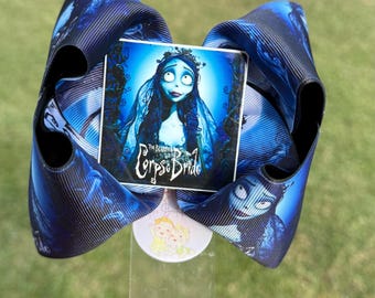 Inspired in the corpse bride, Halloween boutique bow