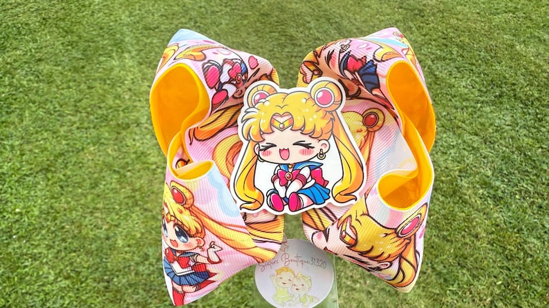 Inspired in sailor moon, boutique bow image 1