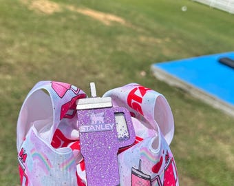 Inspired in Stanley cups, boutique bows 4.5”, purple.
