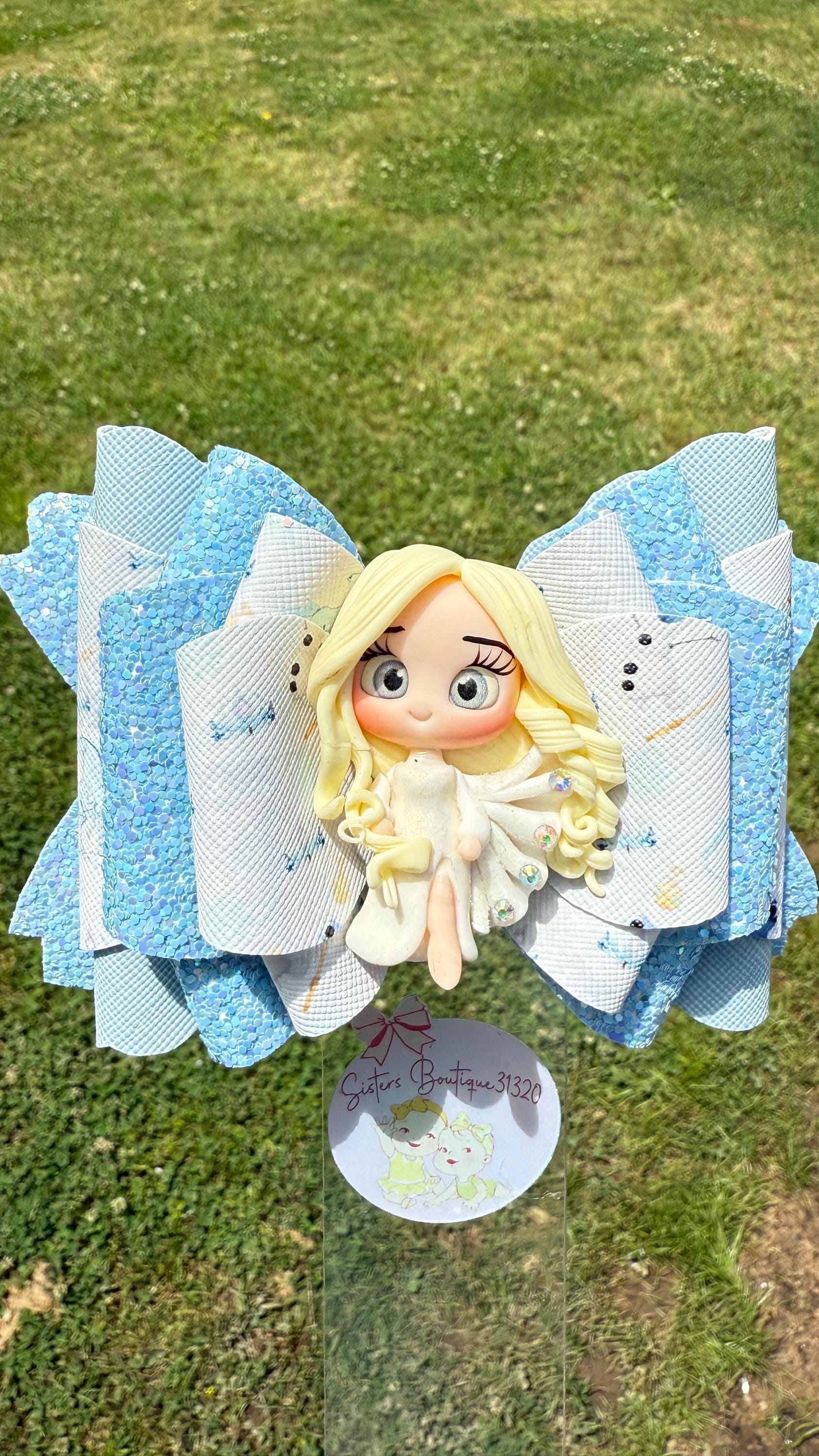 inspired in Elsa from frozen, 5” bow