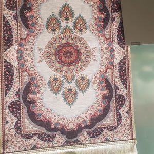 Black rug mousepad/ persian desk pad/ vintage handmade  rug