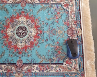 Tappetino per mouse con motivo a tappeto turco, 50 x 70 cm con frange – Copriscrivania