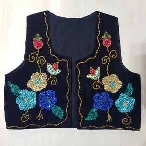 Floral waistcoat/embroidered wild flowers vest/handmade vest