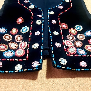 Woman's vintage waistcoat/ Beaded crop vest/ embroidery handmade vest
