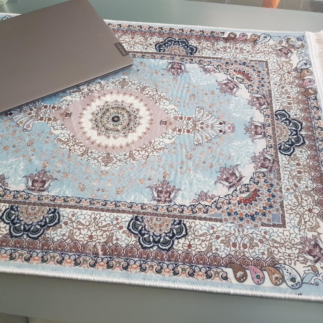 Turkish Rug For Computer Large Bamboo Mouse Pad, Persian Rug Design, Vintage Turkish Carpet Desk ...