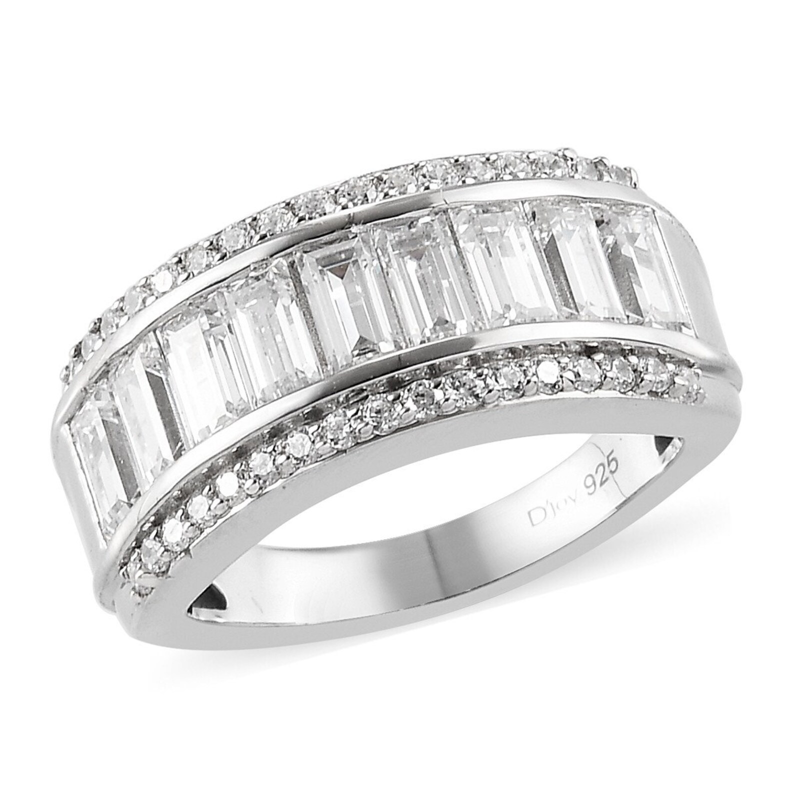 Men's Baguette And Round Diamond Ring Half Eternity Etsy