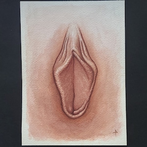5x7 Vulva Aquarell Yoni Art Erwachsene Malerei Ältere