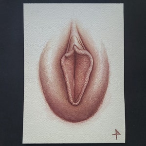 5x7 Vulva Aquarell Yoni Art Erwachsene Malerei Ältere