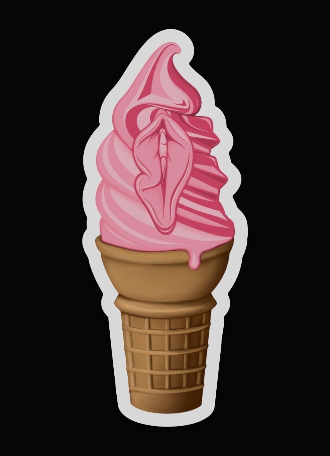 Ice Cream Cone Vulva Sticker Etsy