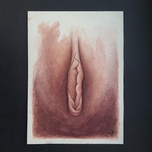 15 x 20 Vulva Aquarell Yoni Kunst Erwachsene Malerei Reifen
