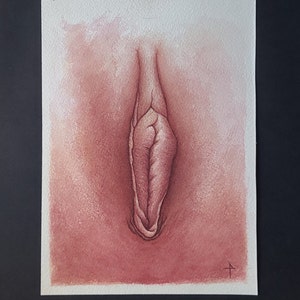 5x7 Vulva Aquarell Yoni Art Erwachsene Malerei Ältere