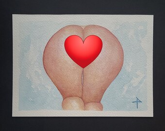 Nude Erotic 5x7 Art Vulva Watercolor Yoni Art Vagina Painting Pussy Illustration Mature