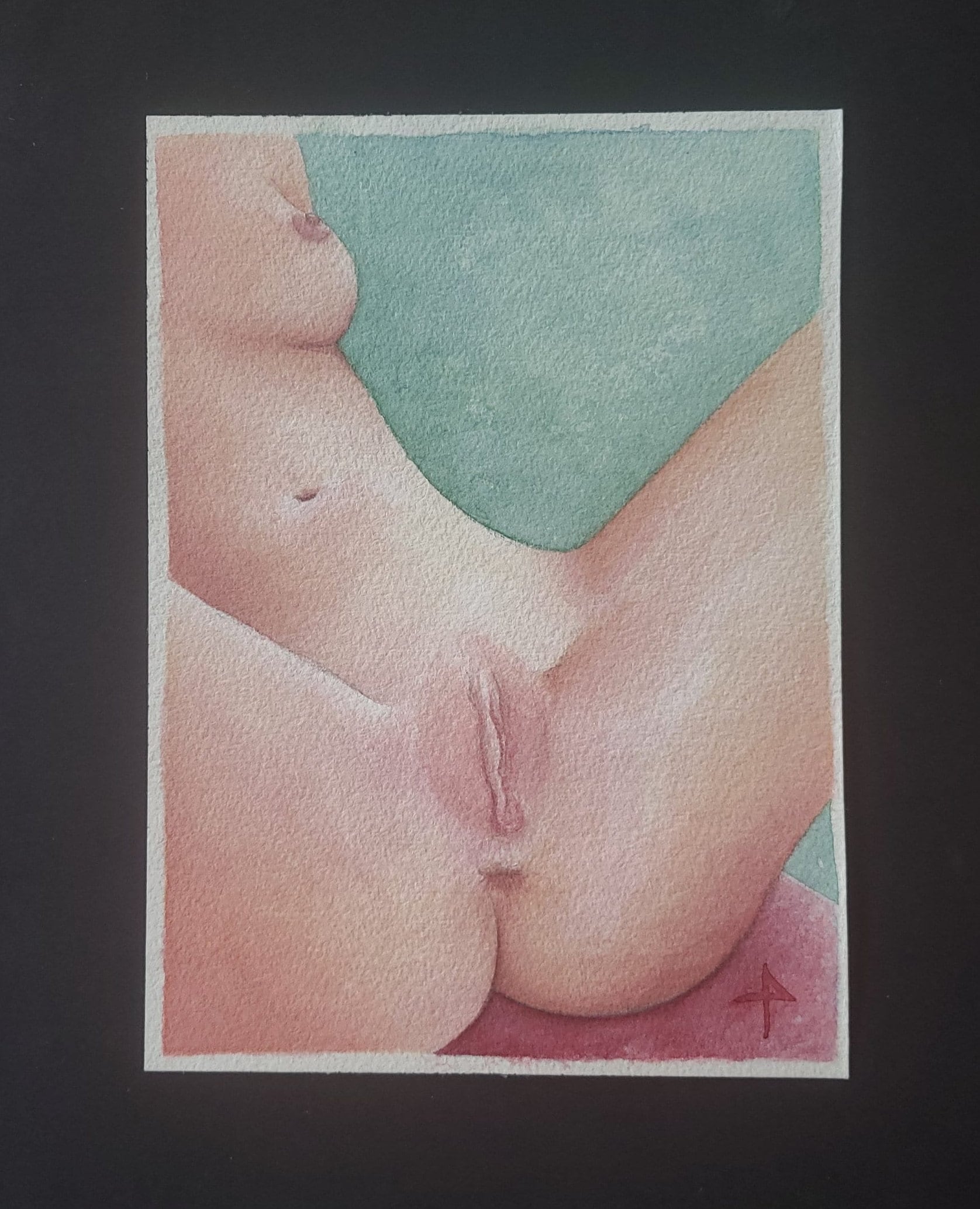 ヌードエロティック5x7アート外陰部水彩画ヨニアート膣絵画プッシーイラスト - Etsy 日本