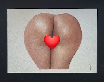 5x7 Vulva Watercolor Yoni Art Adult Painting Mature