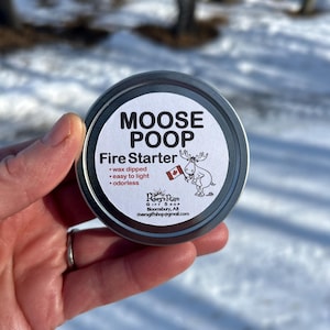 Moose Poop Fire Starters.  Unique Christmas Gift.  Camping Hunting Gear.  Outdoorsman.  Bushcraft.  Eco-Friendly Recycled.  Survival Kit.