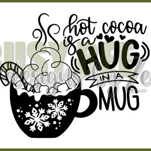 Un chocolat chaud est un câlin dans une tasse SVG + PNG