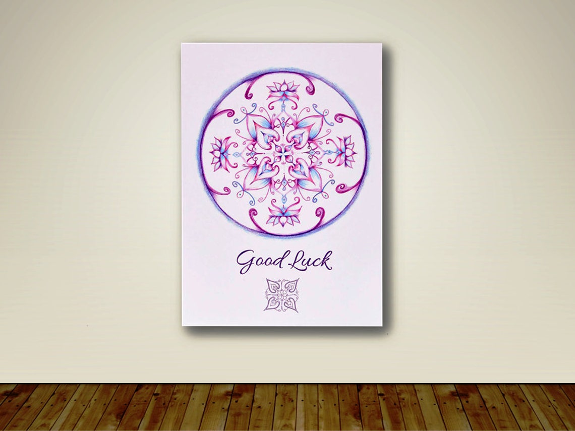 Good Luck Mandala Greeting Card Etsy