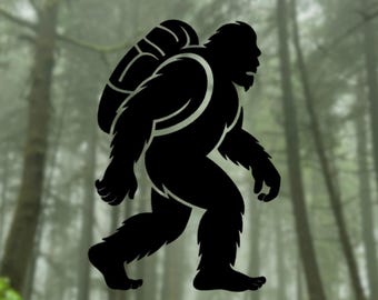 Hiking Sasquatch Vinyl Decal
