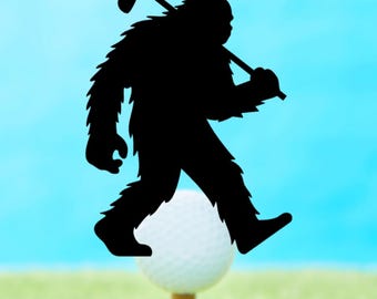 Golfing Sasquatch Vinyl Decal