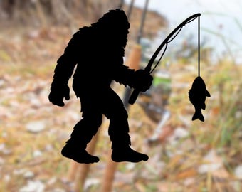 Fishing Sasquatch Vinyl Decal