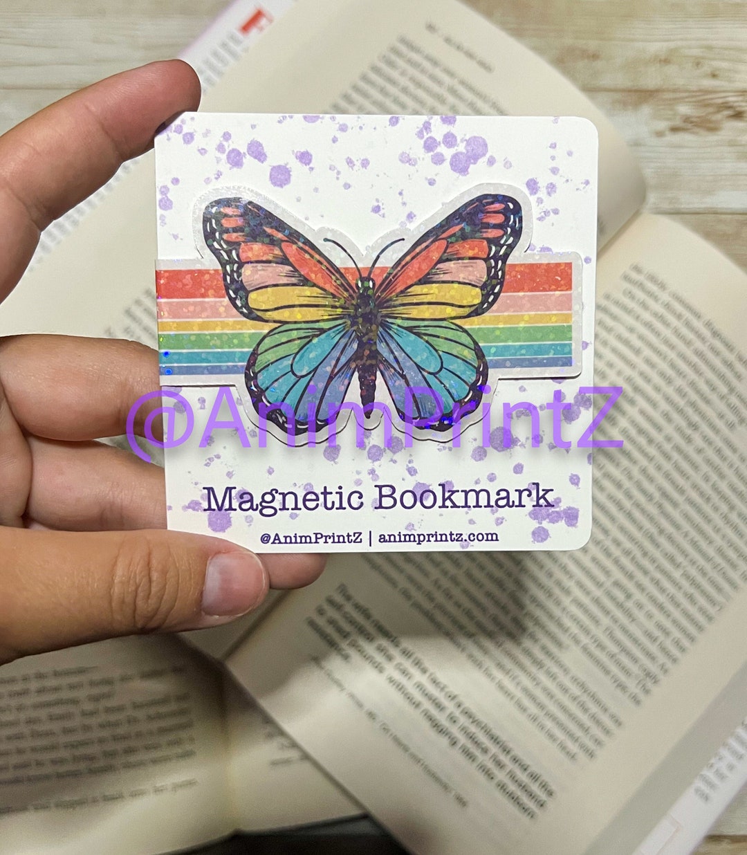 Rainbow Butterfly Magnetic Bookmark Die-cut Bookmark - Etsy