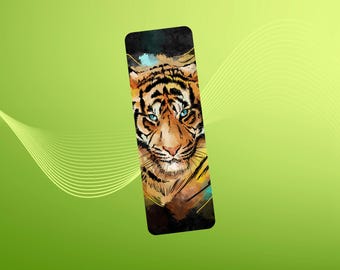 Watercolor Tiger Glossy Laminated Bookmark; Sassy Readers Club 2"x6" Bookmark
