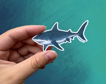 Anime Style Tiger Shark Matte Vinyl Die-cut Waterproof Sticker