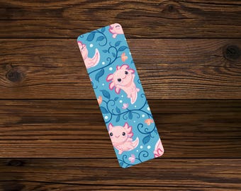 Happy Axolotl Glossy Laminated Bookmark;Sassy Readers Club 2"x6" Bookmark