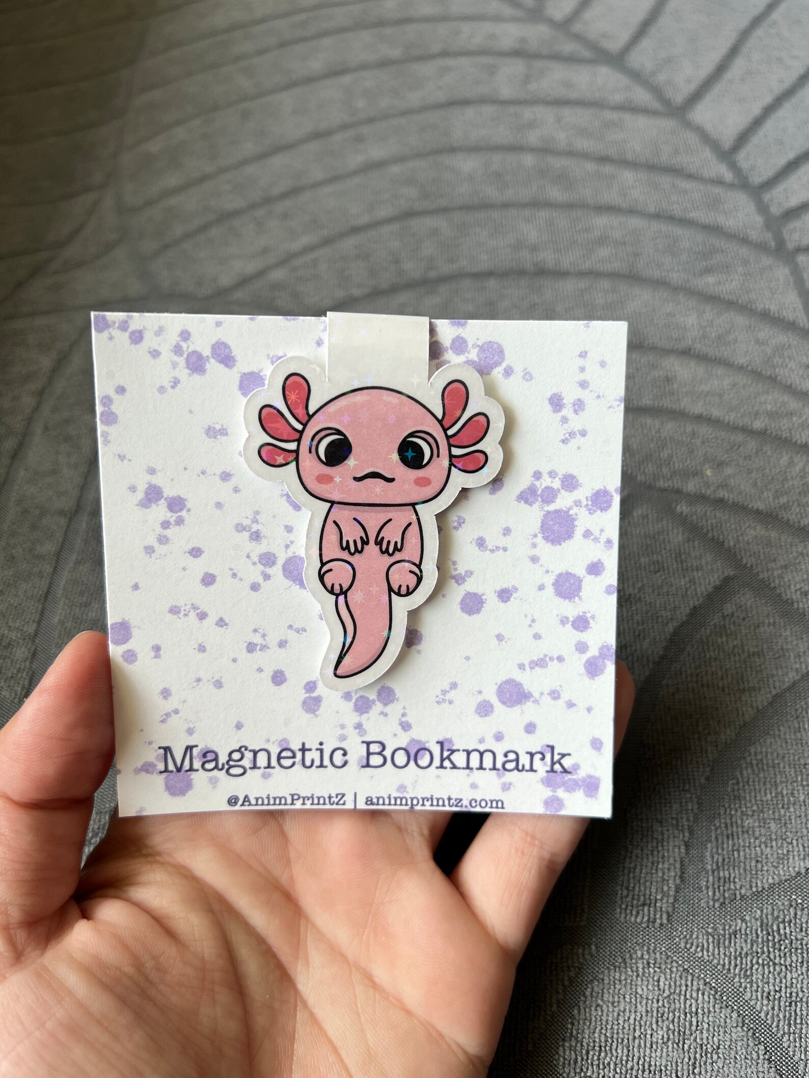 2D Axolotl Holographic Magnetic Bookmark Die-cut Bookmark - Etsy