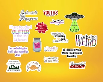 New Girl Quote Sticker Pack: 16 Waterproof Matte Vinyl Decals