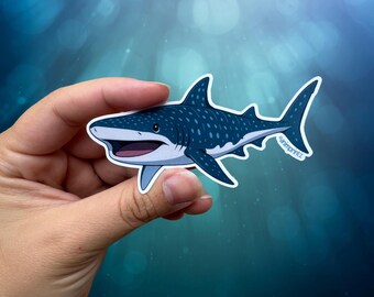 Anime Style Whale Shark Matte Vinyl Die-cut Waterproof Sticker