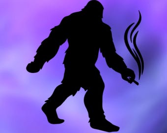 Smoking Sasquatch Vinyl Decal