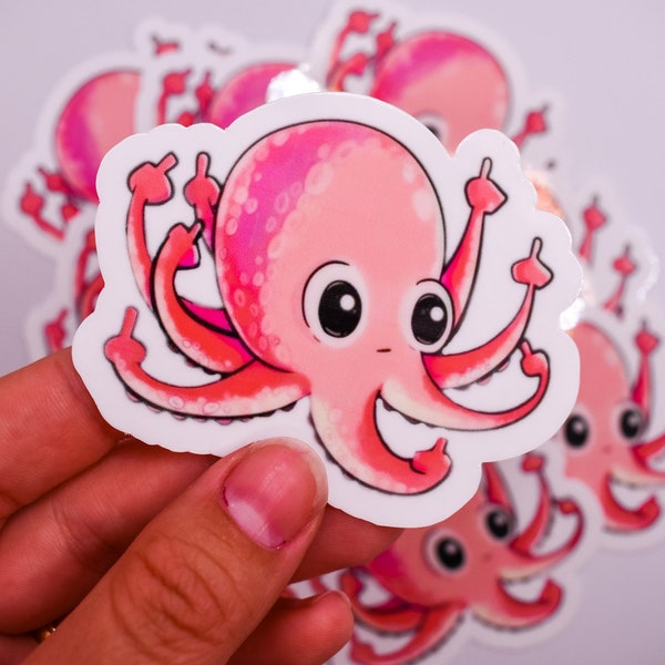 Cute F**k-off-ta-pus Octopus Vinyl Waterproof Sticker