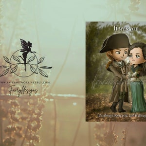 Claire and Jamie from Outlander, Valentines Instant Digital Download Card