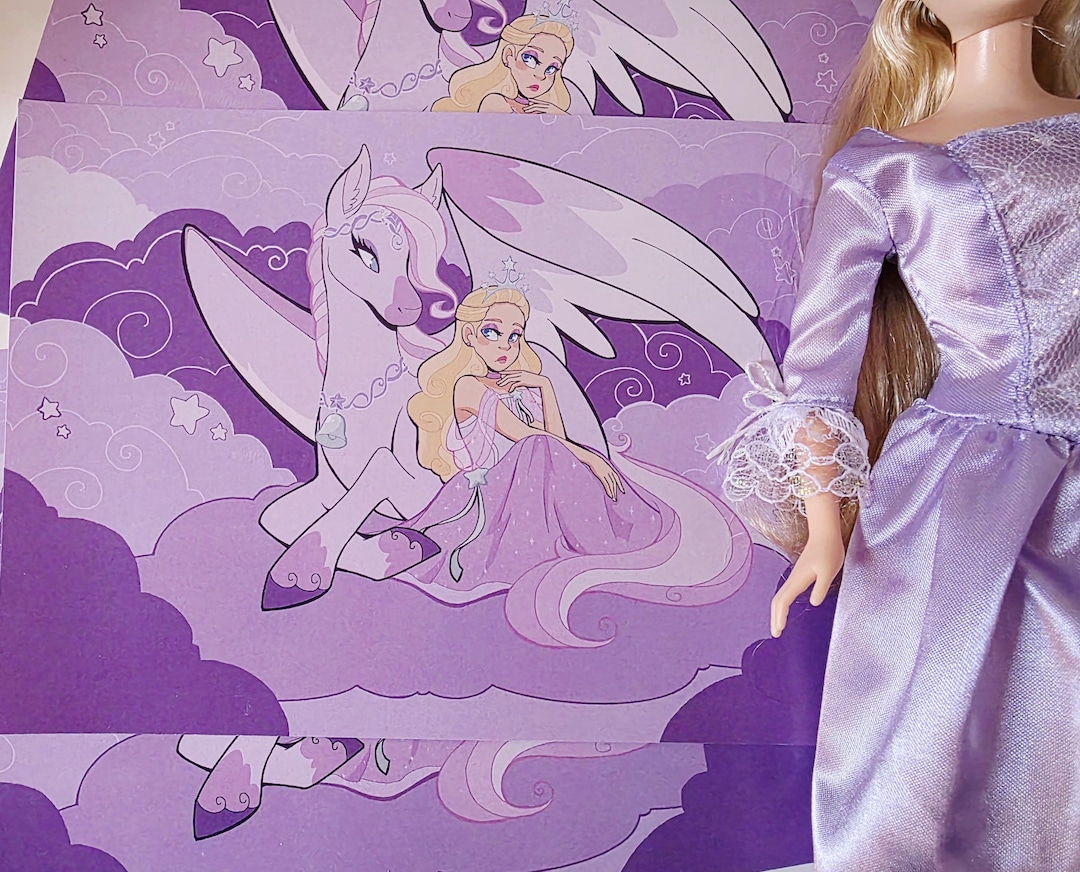 Pegasus Princess Doll Print - Etsy