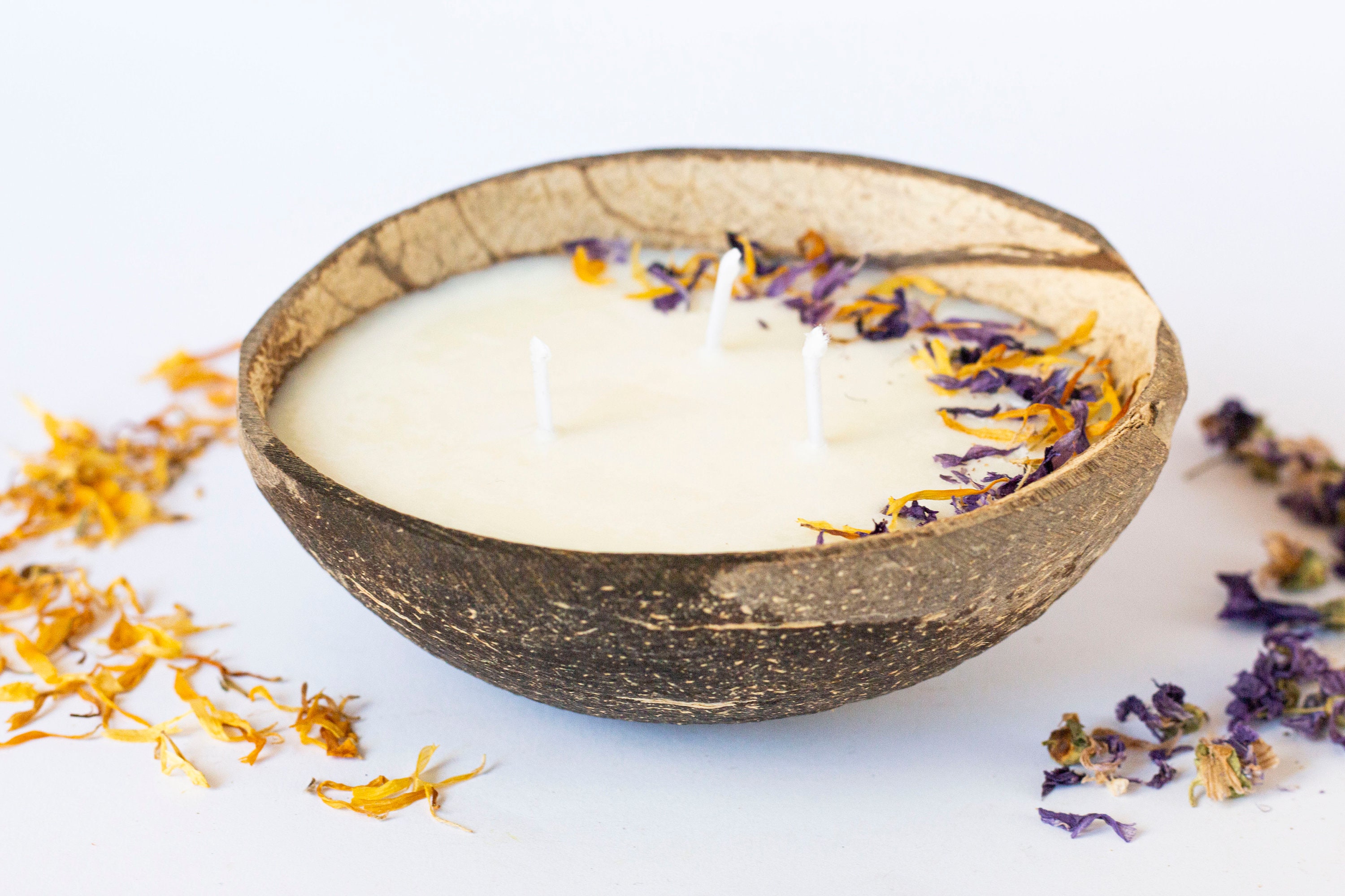 Massage Soy Candle Coconut Shell Candle Cotton Wick Candle Etsy