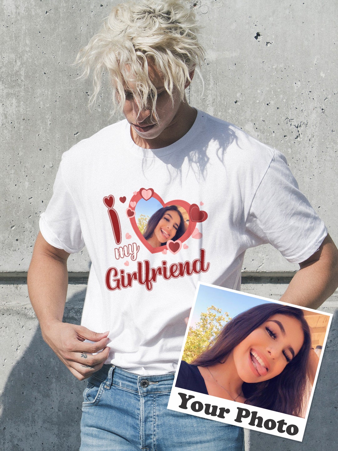 I Love My Girlfriend Custom Photo Shirt I Heart My Girlfriend Etsy Australia