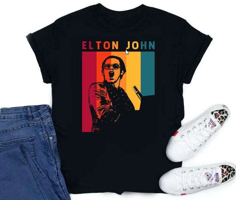 Discover Retro Elton John Abschied Tour T-Shirt