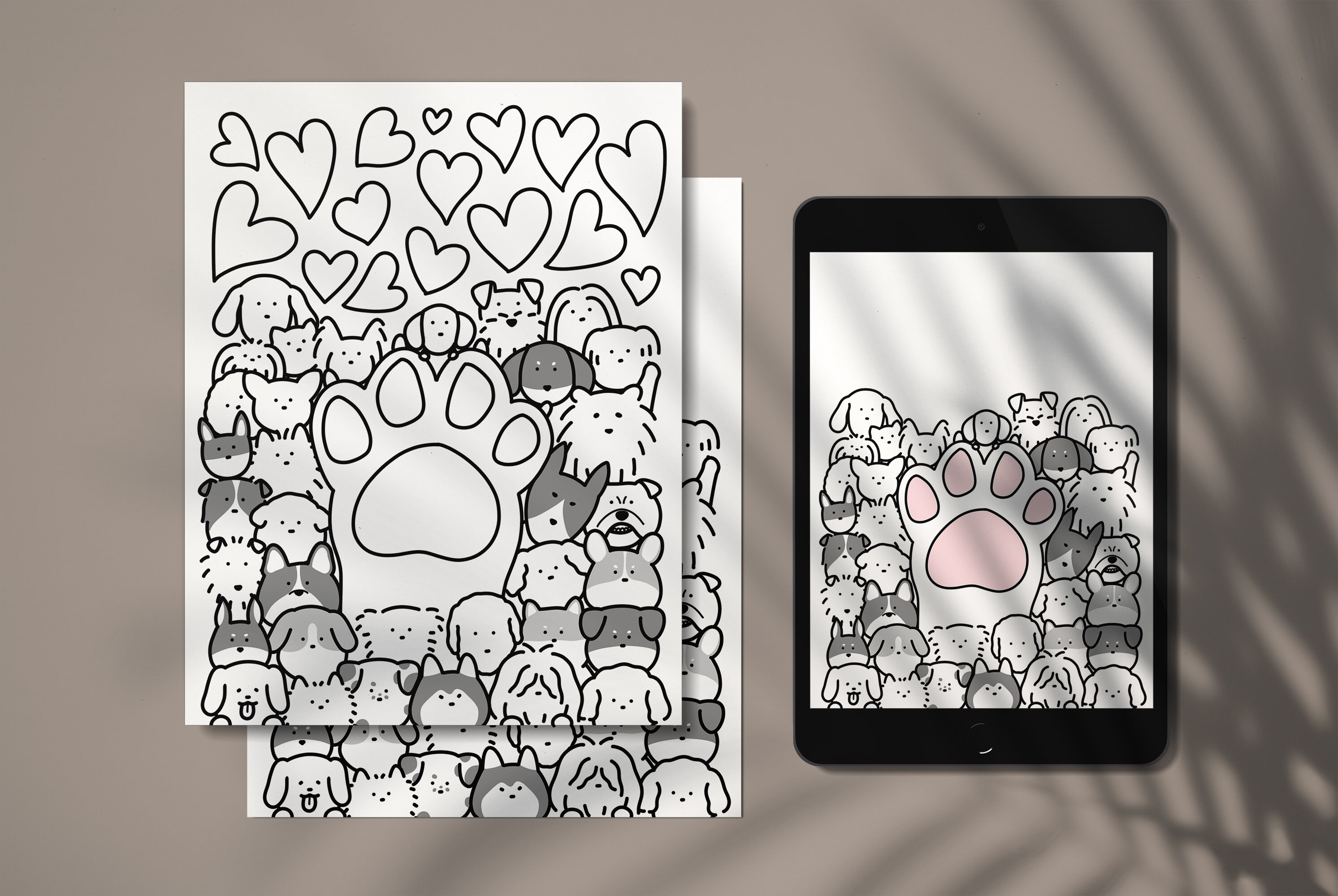 cute puppy dog coloring pages 4 types of printable coloring etsy