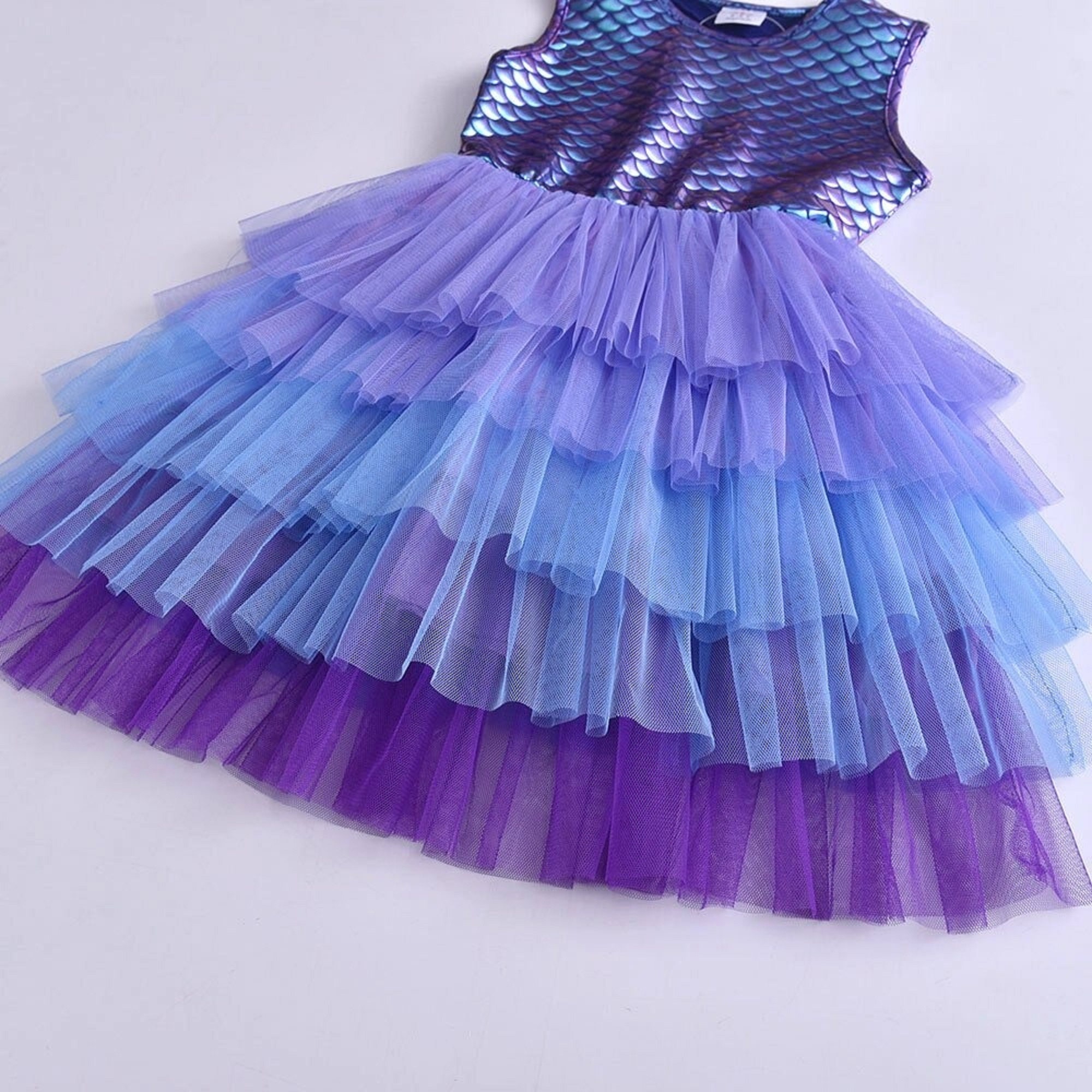 Blue Mermaid Costume With Tiered Tulle Tutu Dress. Princess - Etsy