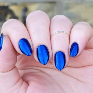 Sapphire Nail Polish - 10 Free Vegan Rich Blue Shimmer Nail Varnish - UK Indie Handmade - Azura Colour UK ONLY