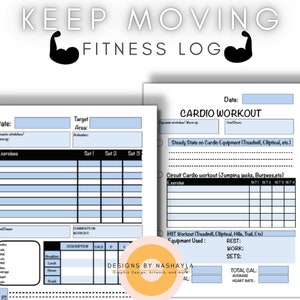 Workout Log zum Ausdrucken! Krafttraining Workout Log, Cardio Workout Log, Fortschritt Charts und mehr! PDF, GoodNotes, printable