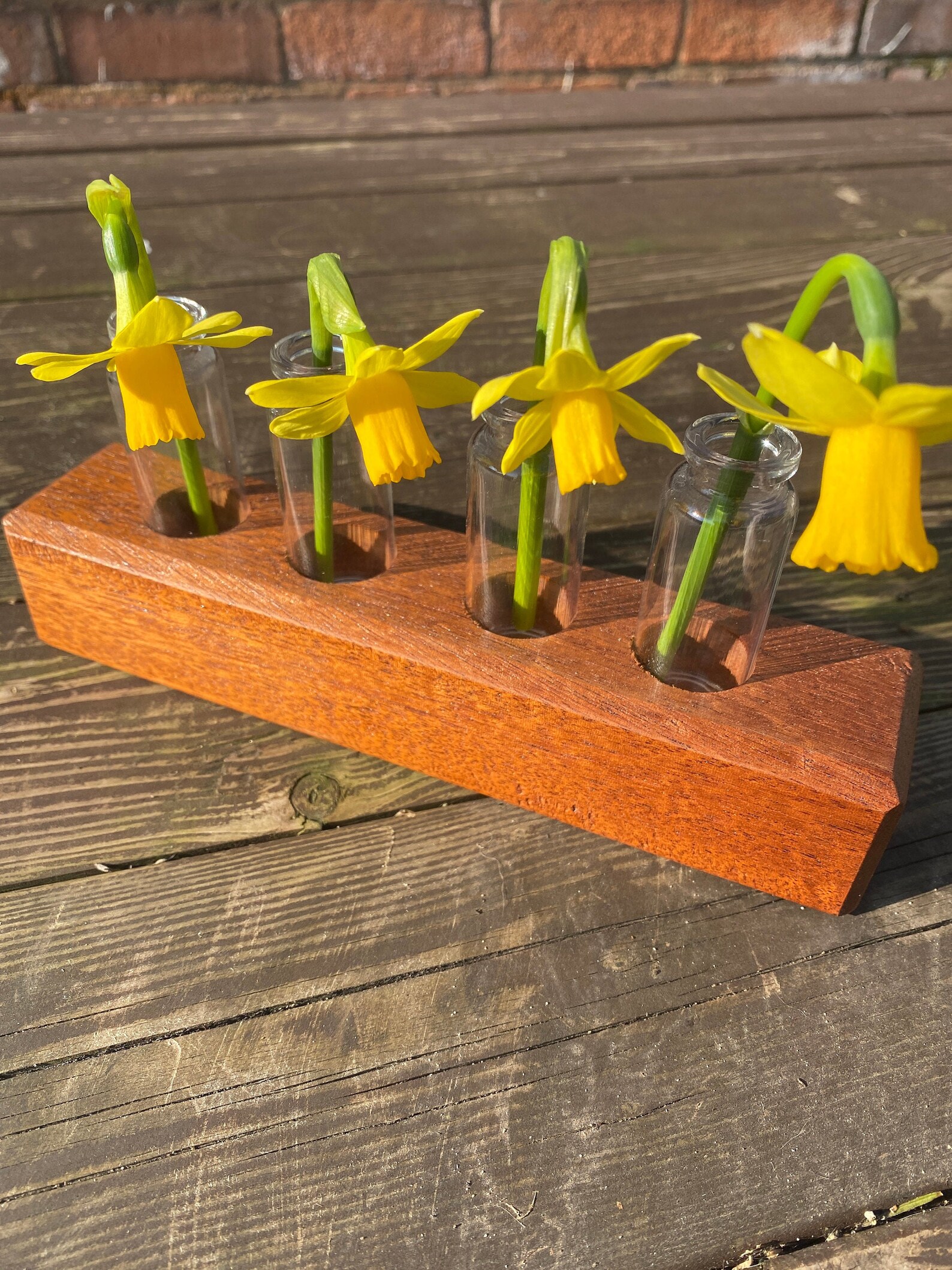 Unusual Test tube bud vase Wooden Glass Handmade Etsy