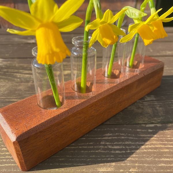 Wood Test Tube Vase Etsy UK