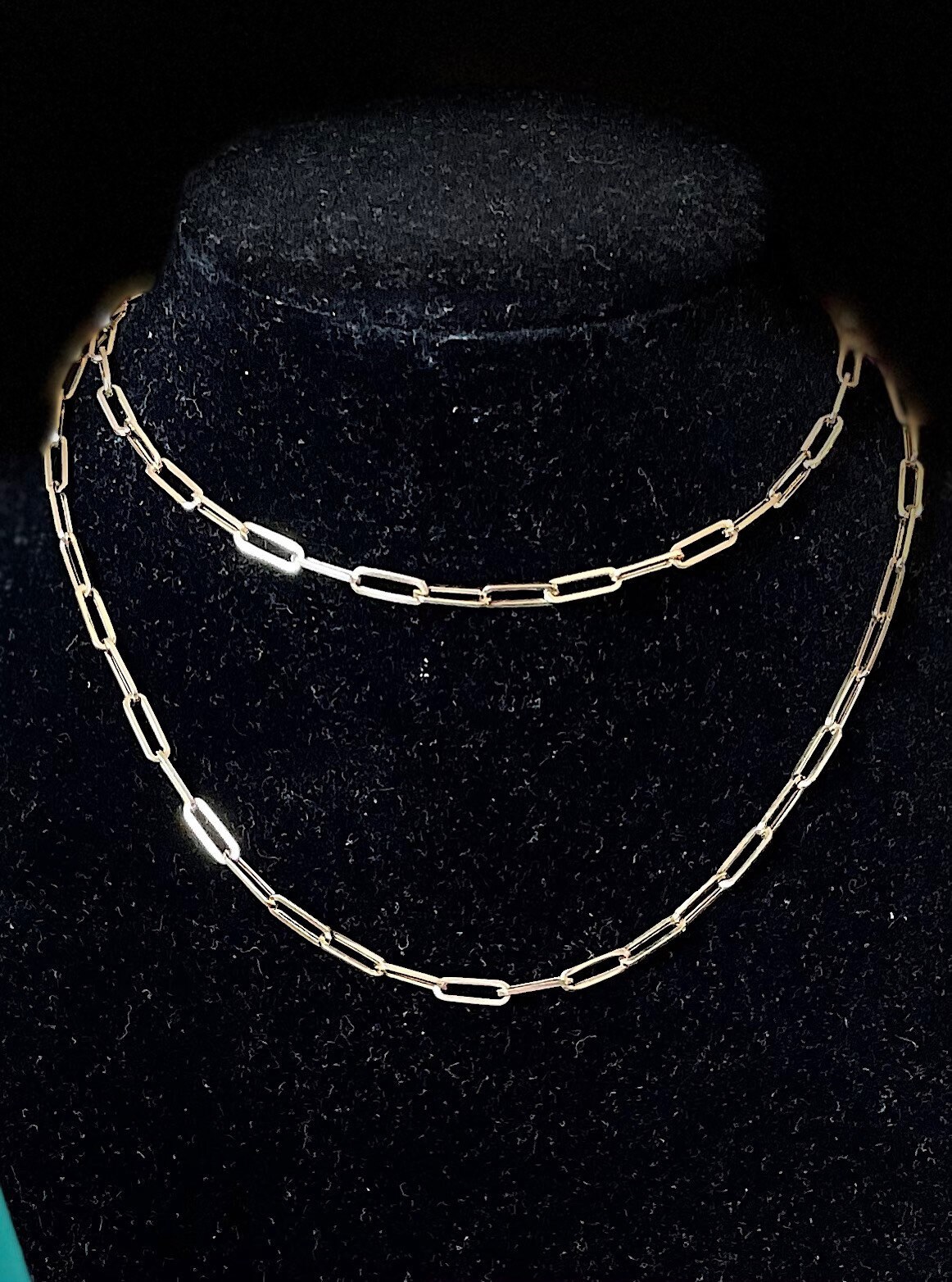 18 karat Saudi Gold Paper Clip Necklace Etsy