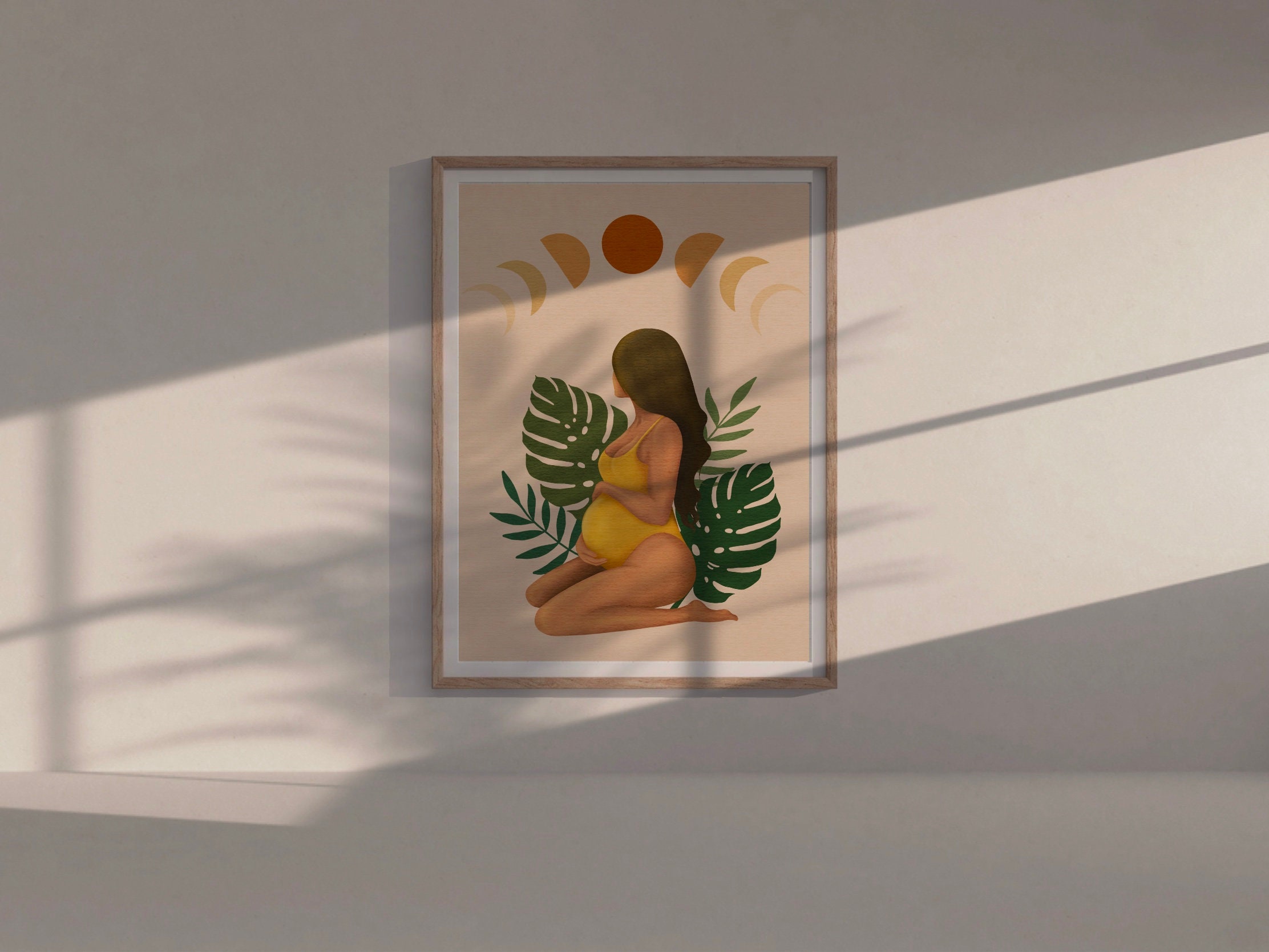 Boho Murals of Pregnant Women Wall Art, Boho Mom's Life, a